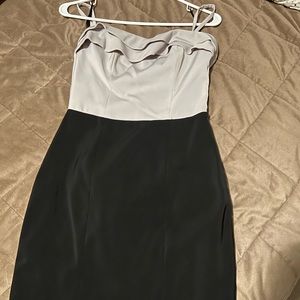 Gray and black dress